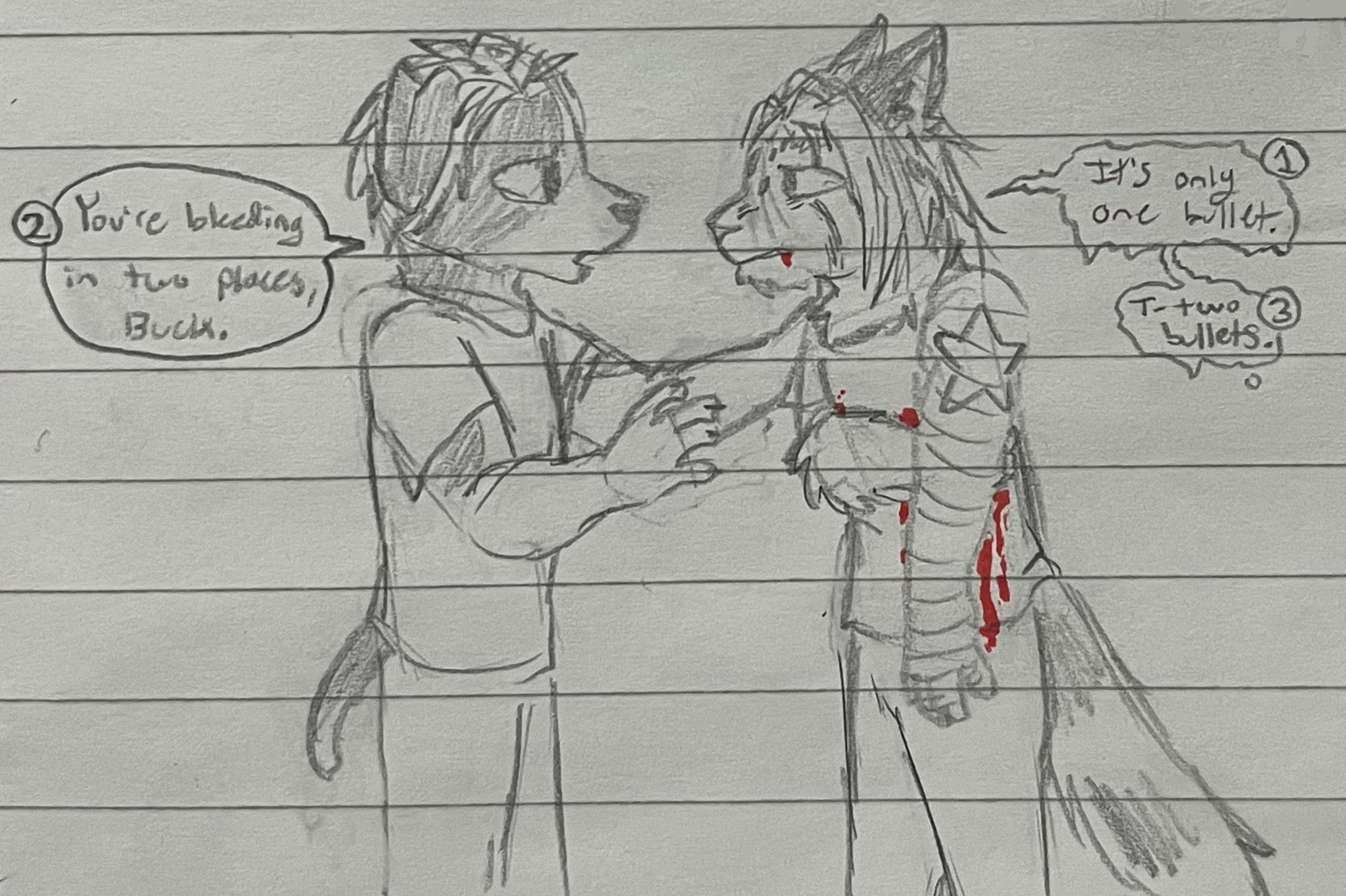 Steve Rogers, Bucky Barnes. A scene from a fic I haven't written